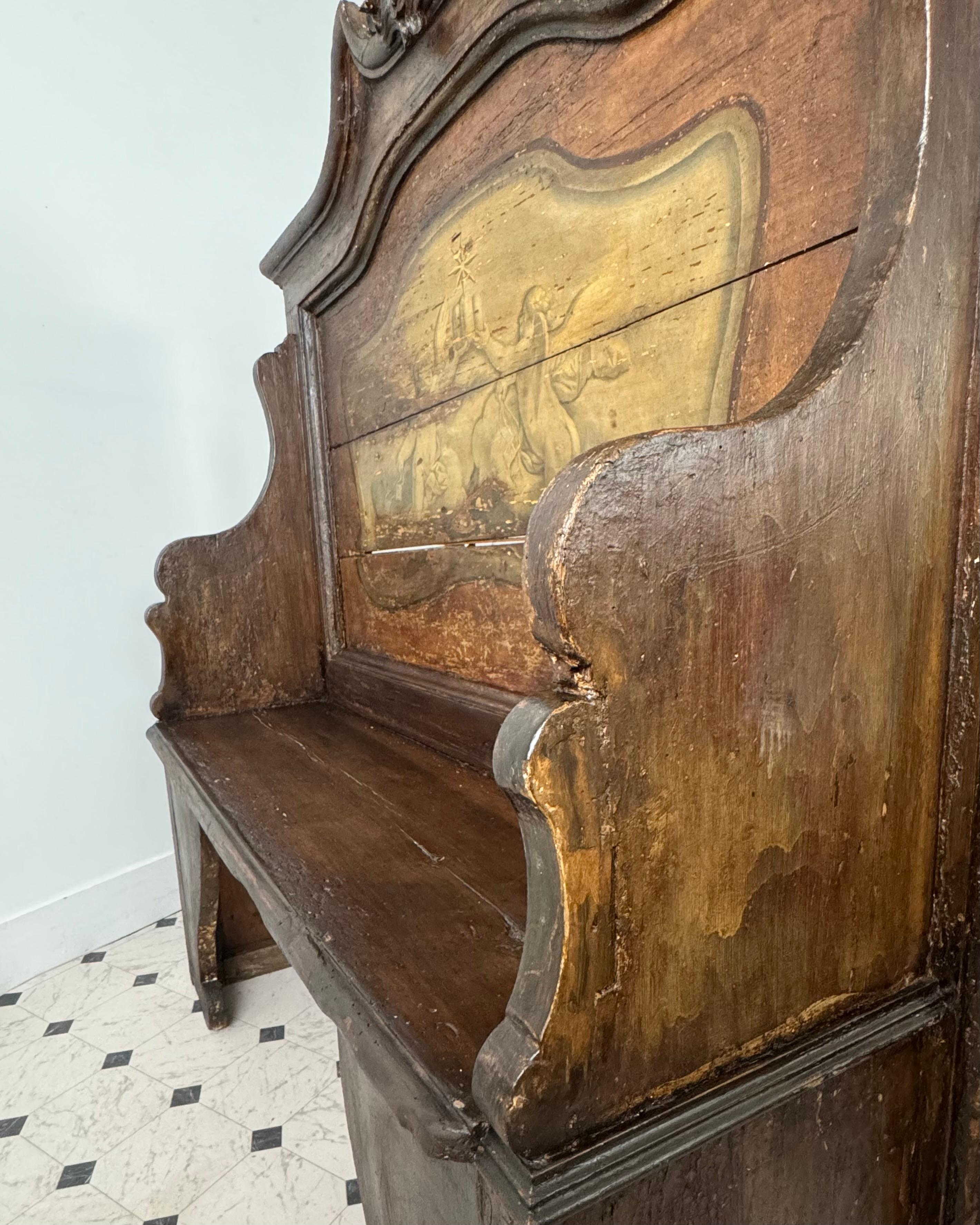 18th Century and Earlier 18th century Italian Hall Bench For Sale