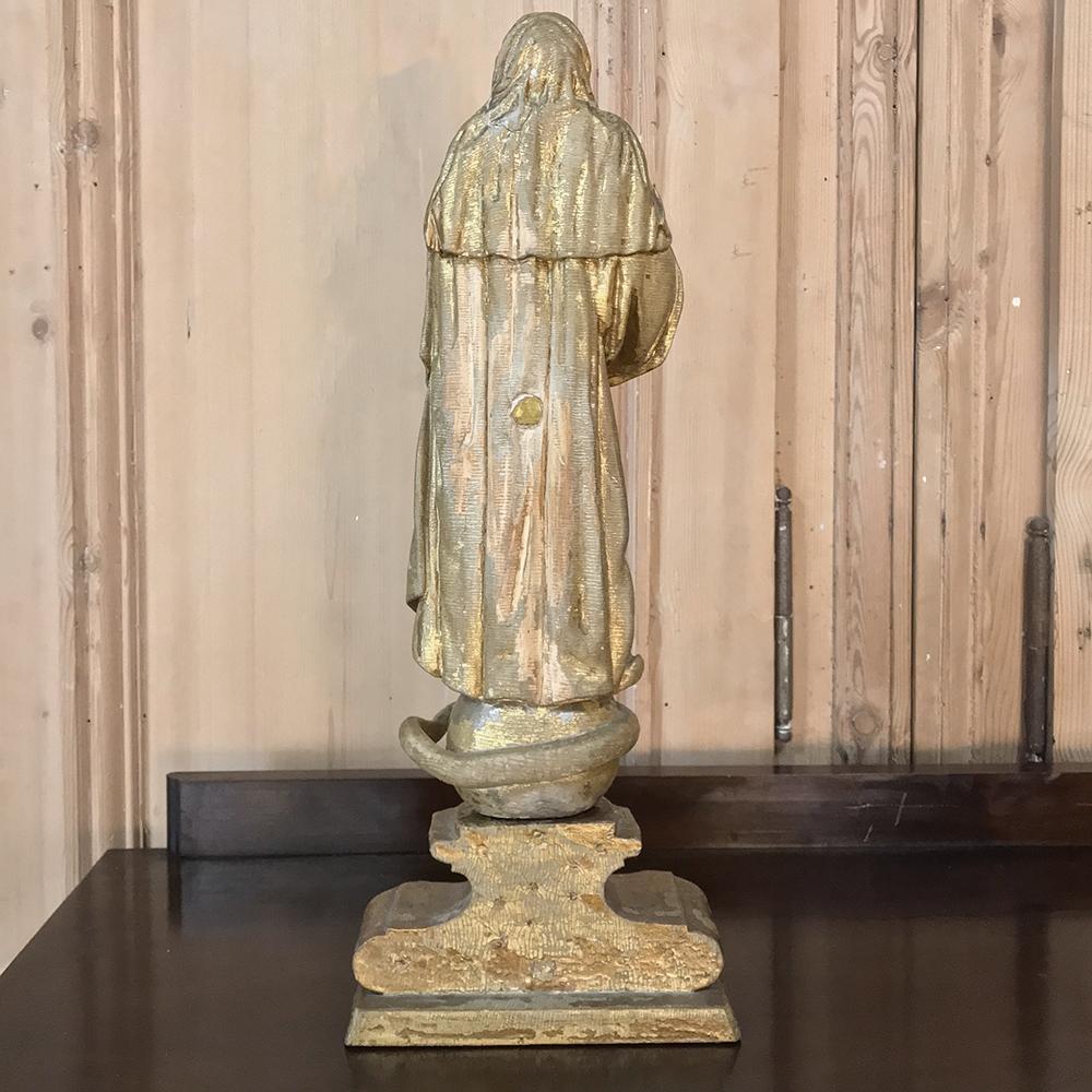 Statue de Madonna en bois sculpté et peint à la main du 18ème siècle italien en vente 2