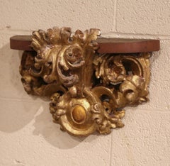 18. Jahrhundert Italienisch Hand geschnitzt Giltwood Display Wandhalterung Konsole