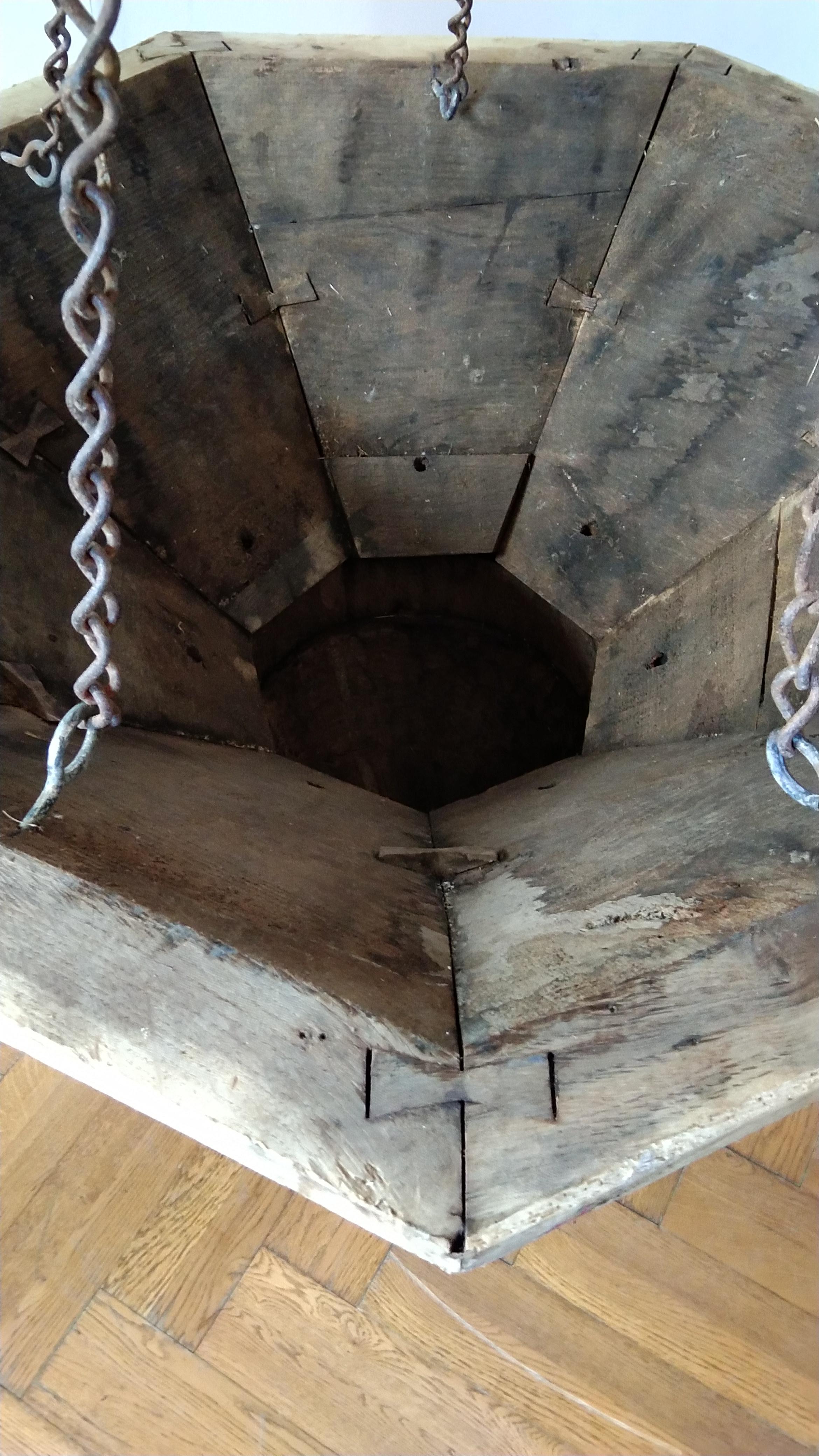 18th Century Italian Hand Carved Oak Lantern 2