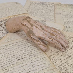 18th Century Italian Hand Carved Wooden Baroque Hand of a Santos/ Saint