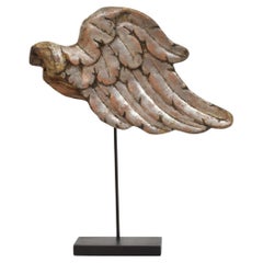 Aile d'ange baroque en bois sculpté à la main, Italie, 18e siècle