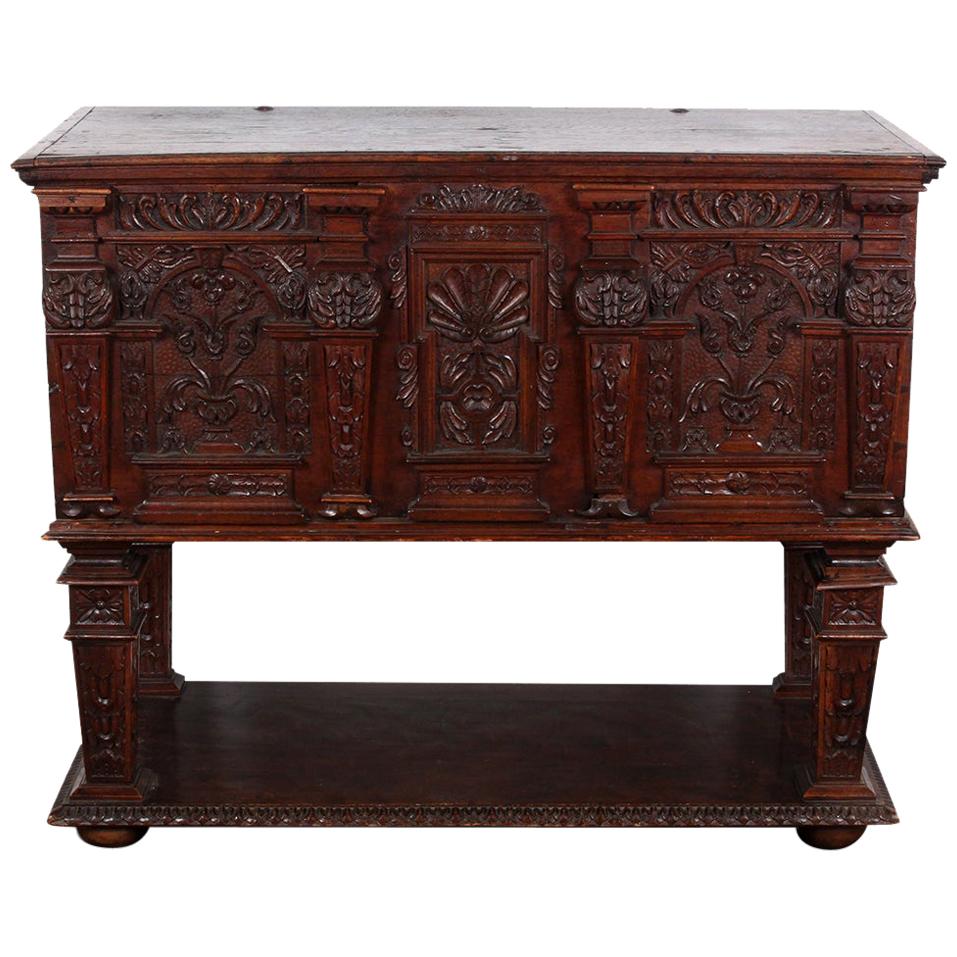 18th Century Italian Highly Carved Cabinet on Stand