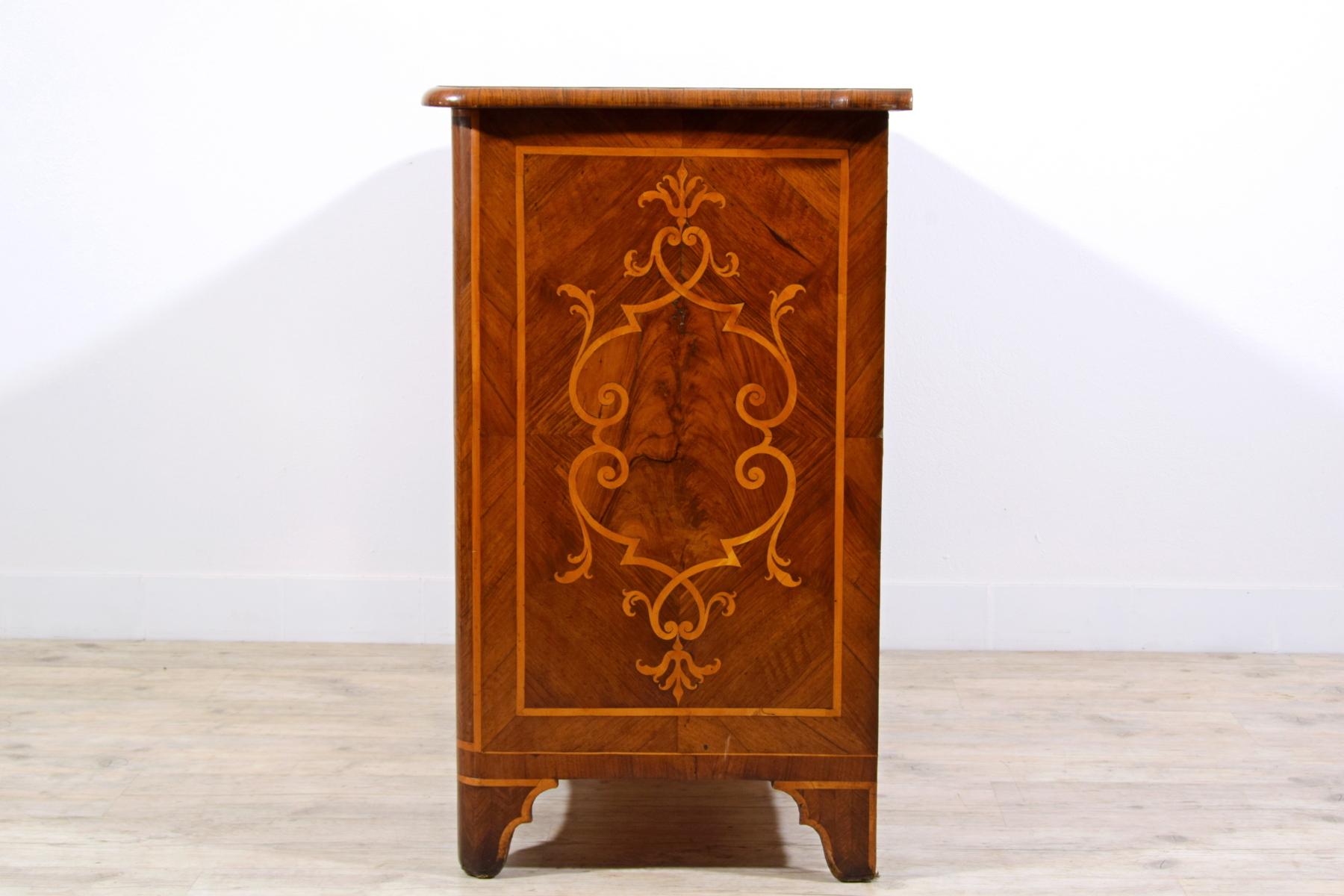 18th Century, Italian Inlaid And Veneered Chest Of Drawers For Sale 12
