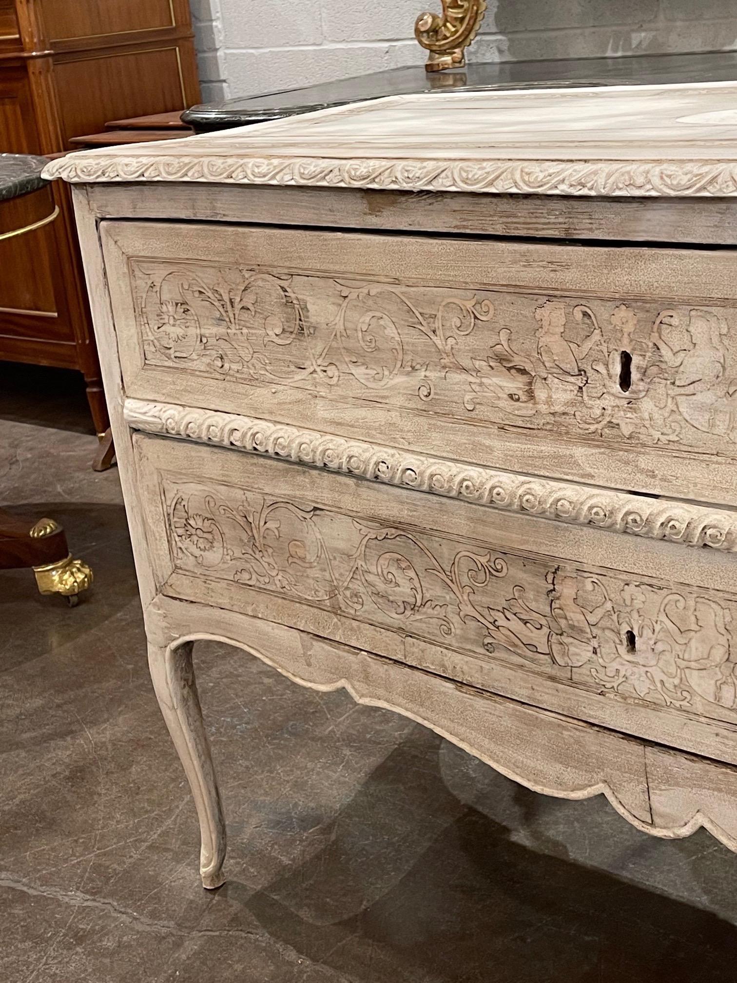 18th Century Italian Inlaid Bleached Commode 3