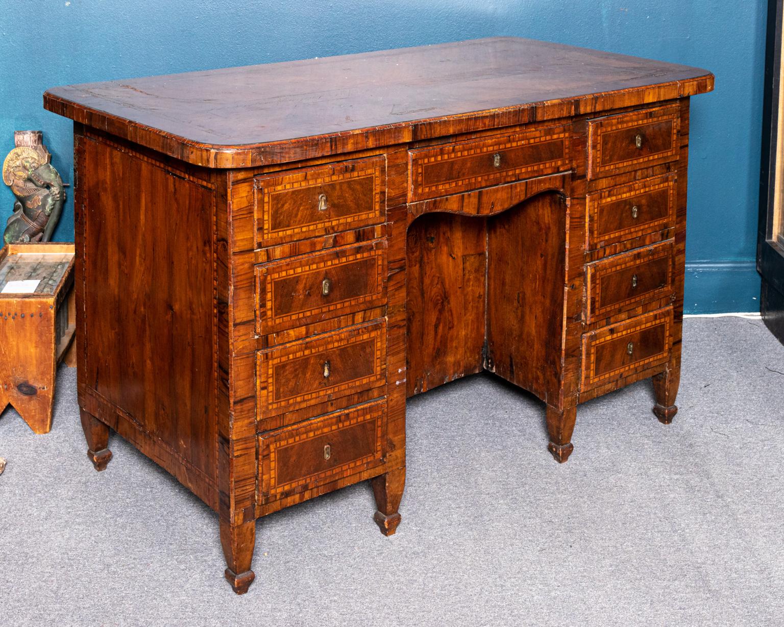 18th Century Italian Inlaid Partner's Desk For Sale 12