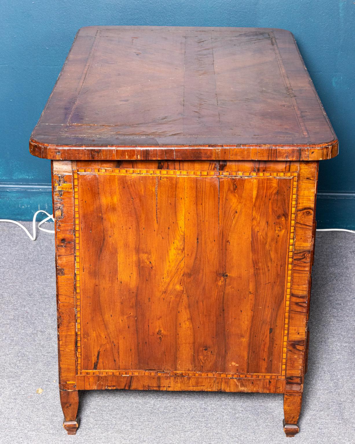 Walnut 18th Century Italian Inlaid Partner's Desk For Sale