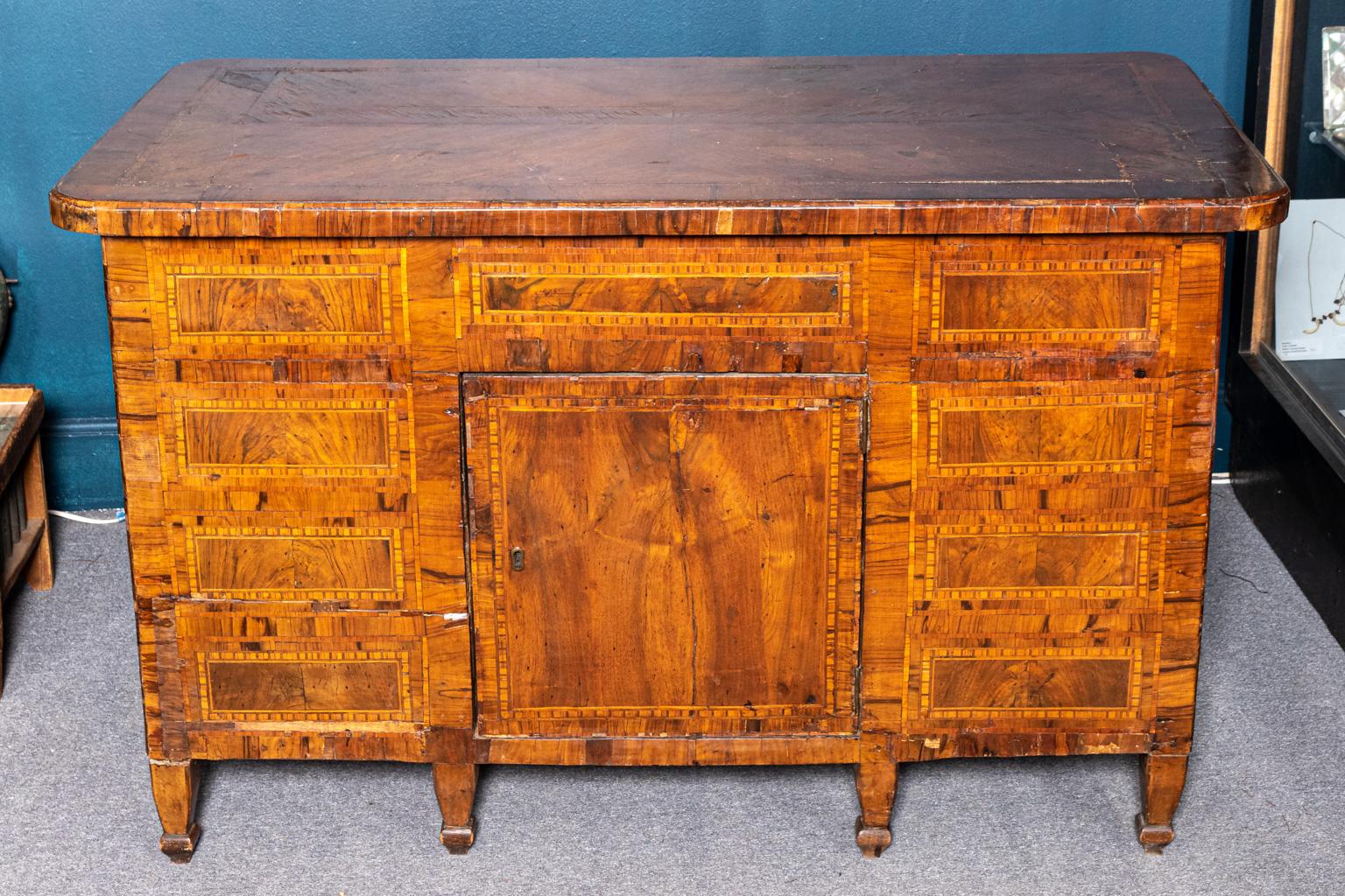 18th Century Italian Inlaid Partner's Desk For Sale 1