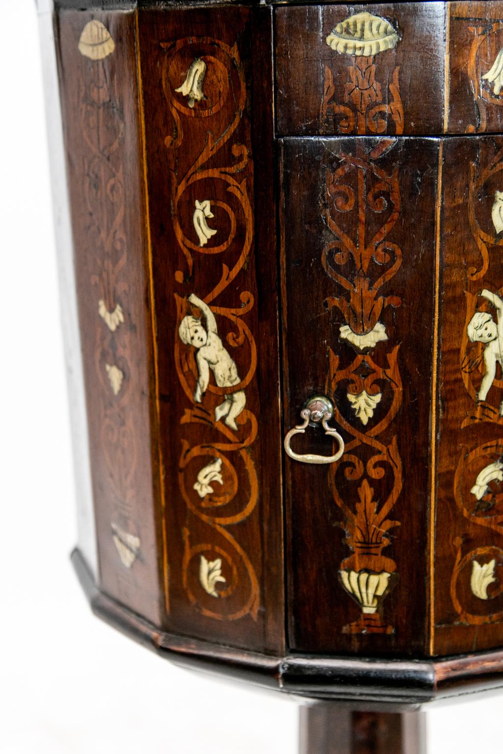 Inlay 18th Century Italian Inlaid Pedestal Commode