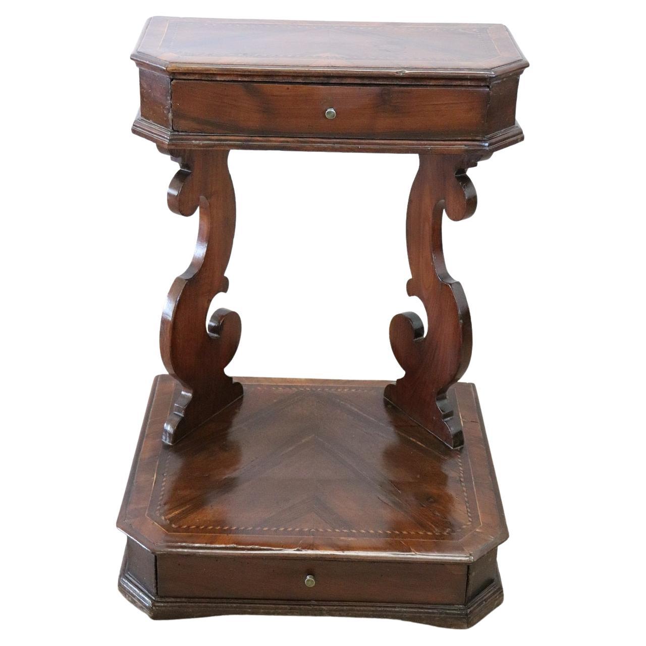 18th Century Italian Inlaid Walnut Antique Kneeler  For Sale