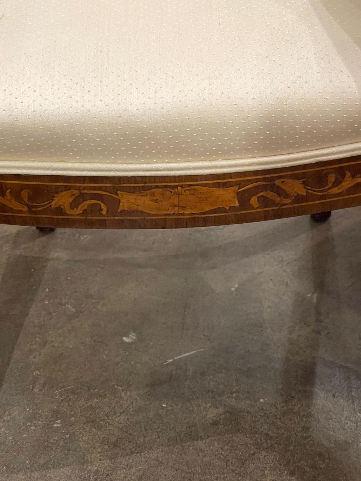 18th Century Italian Inlaid Walnut Armchair For Sale 1