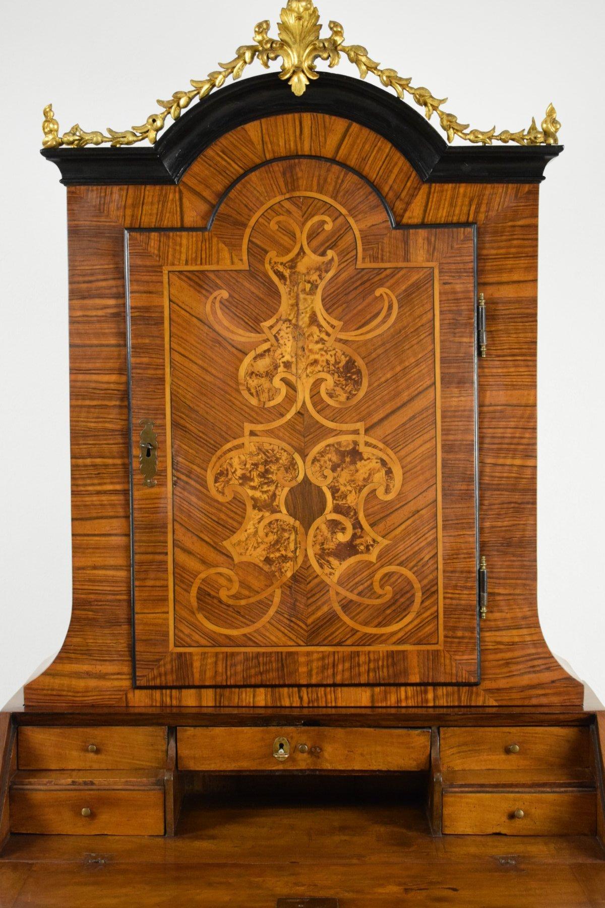 18th Century Italian Inlaid Wood Trumeau 5