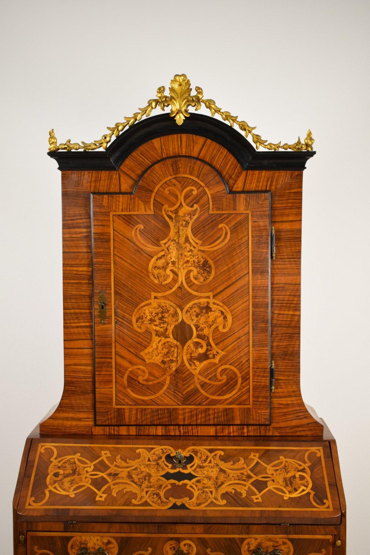 18th Century Italian Inlaid Wood Trumeau 3