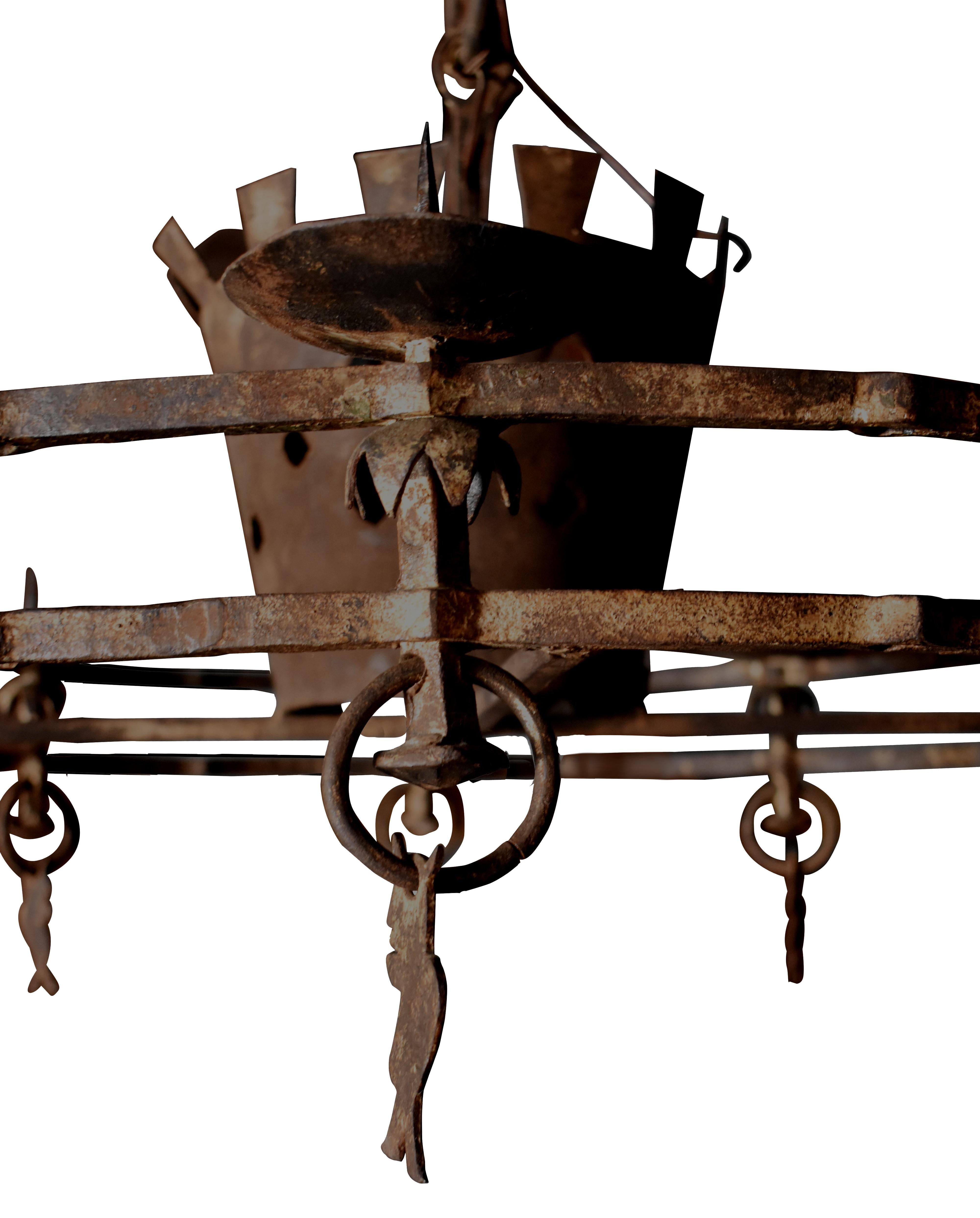 18th Century Italian Iron Chandelier In Good Condition In New Orleans, LA