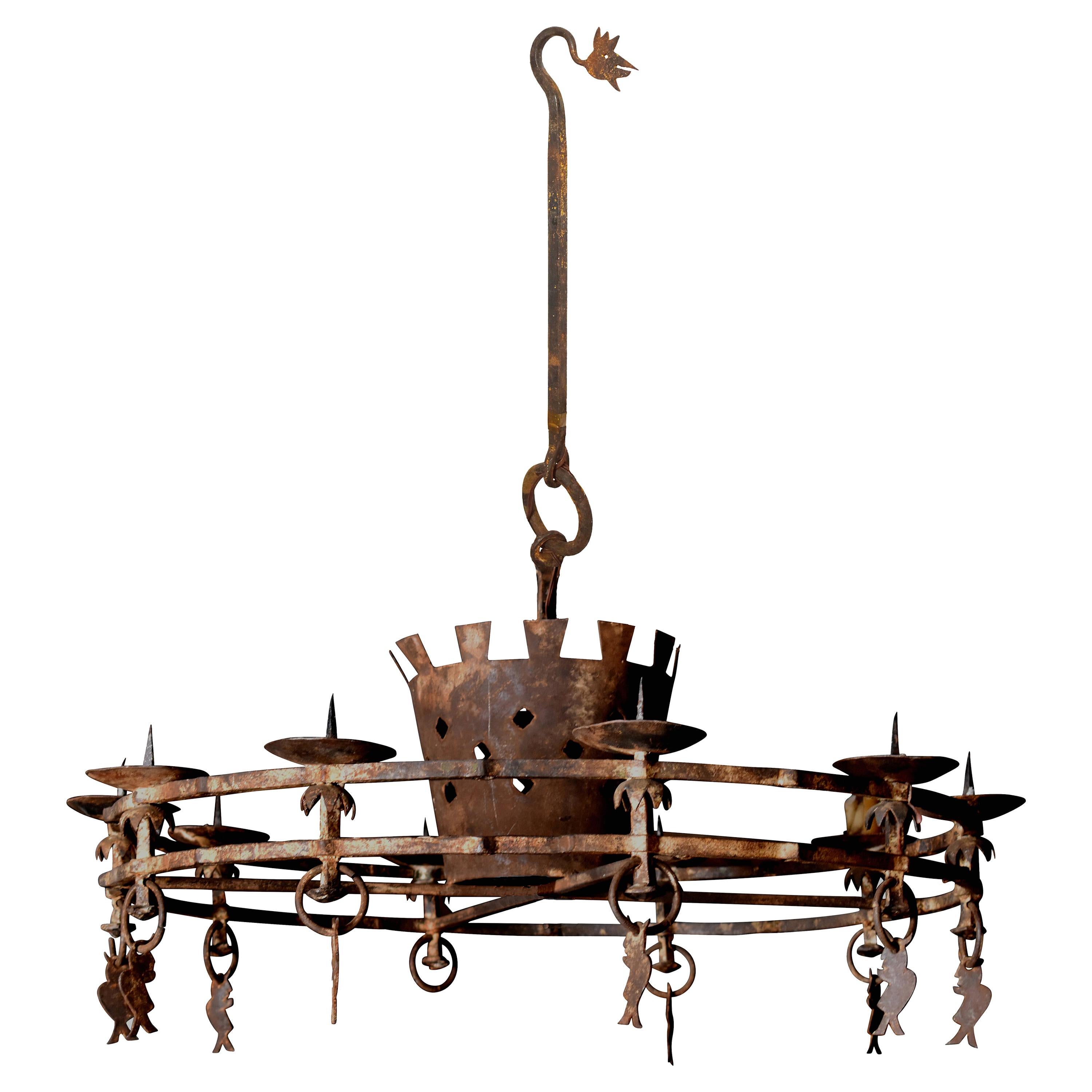18th Century Italian Iron Chandelier