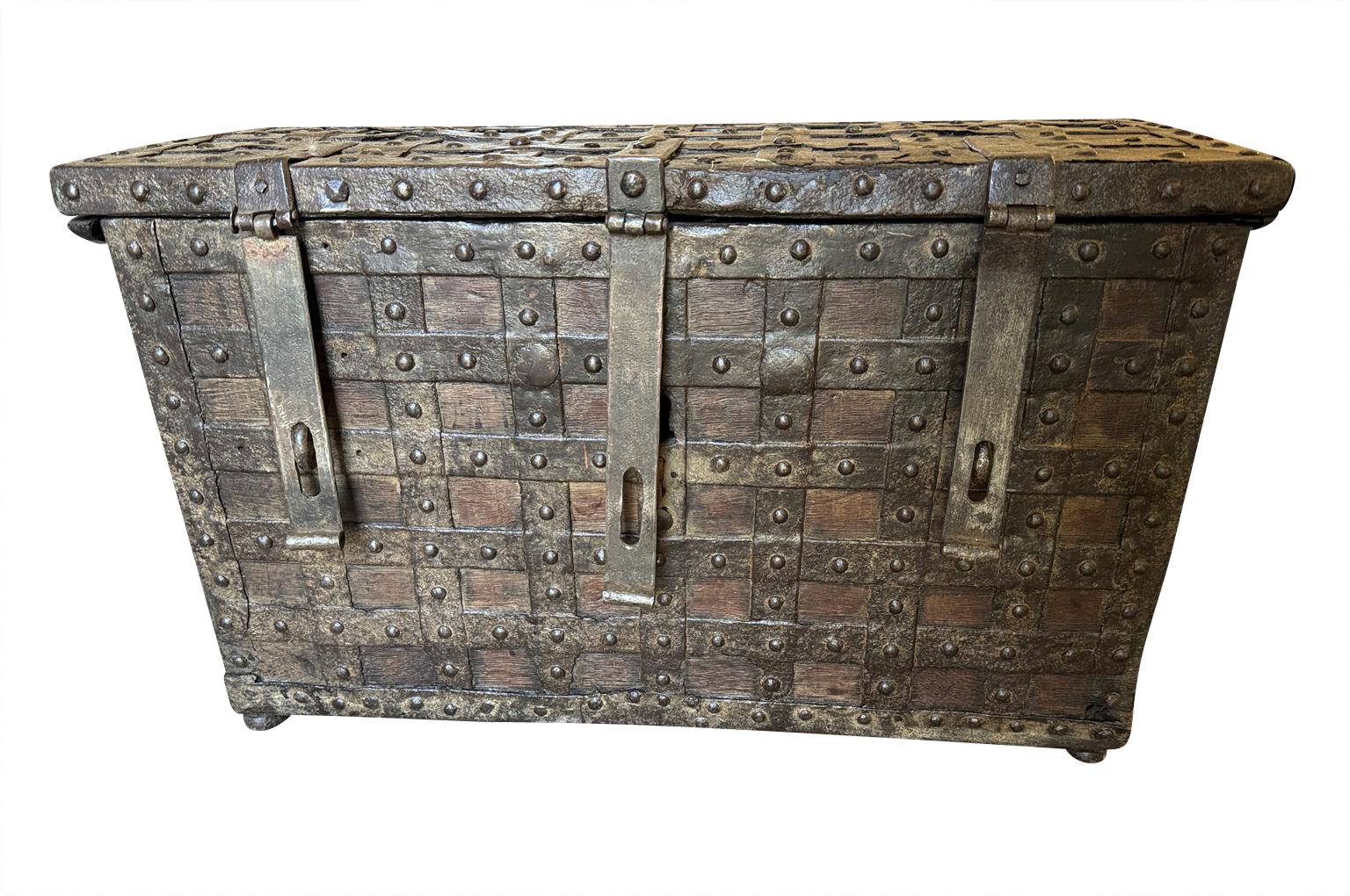 18th Century Italian Iron Safe - Coffre Forte In Good Condition For Sale In Round Top, TX