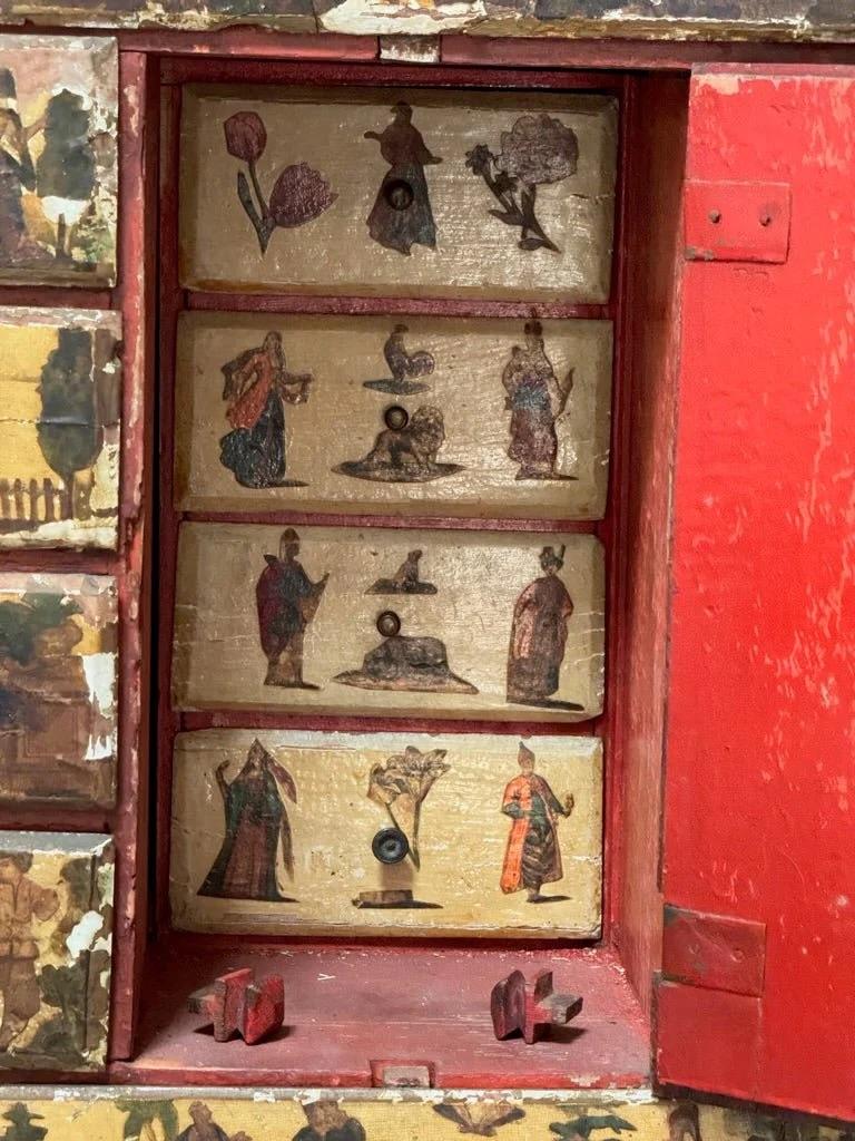 18th Century Italian Lacca Povera Valuables Cabinet For Sale 1