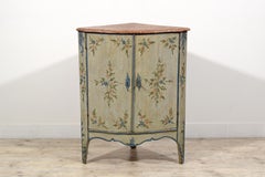 18th Century, Italian Lacquered Wood Corner Cabinet
