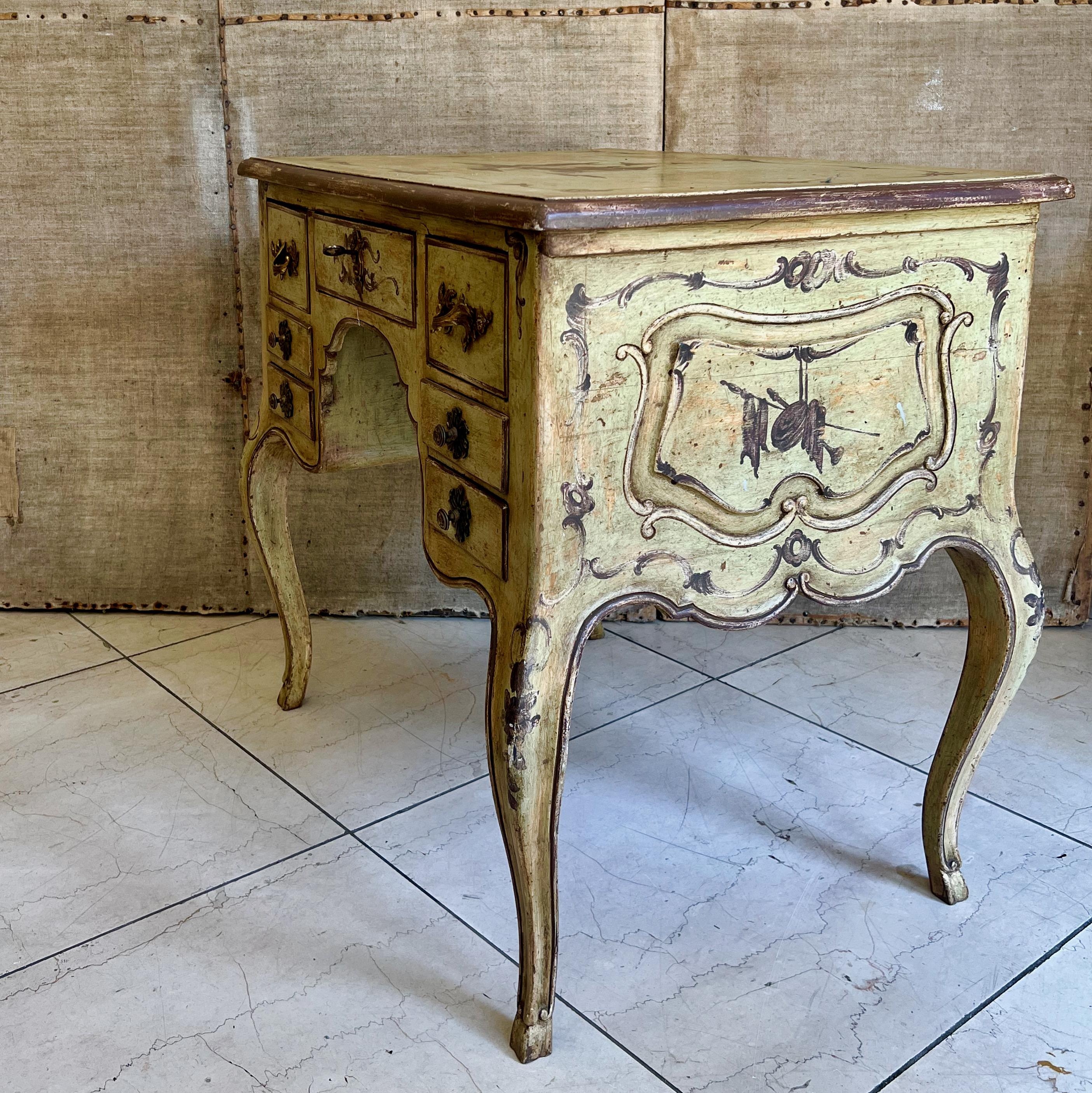 Wood 18th Century Italian Ladies Desk For Sale