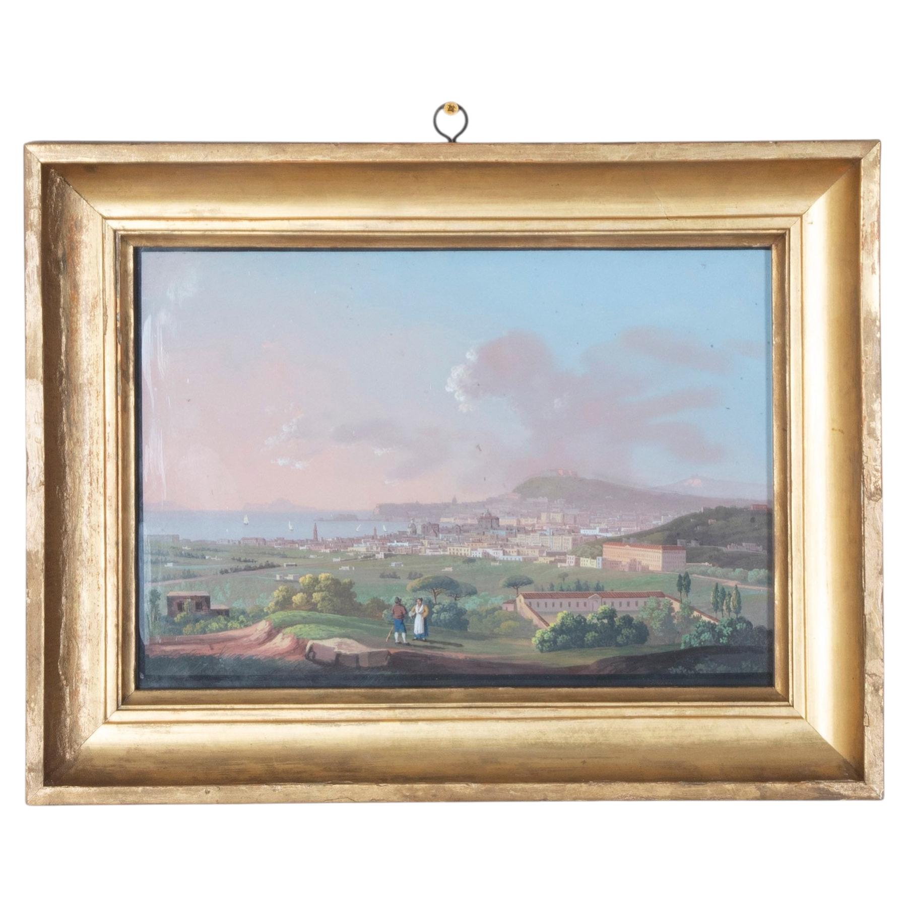 18th Century Italian Landscape Gouache of the Bay of Naples