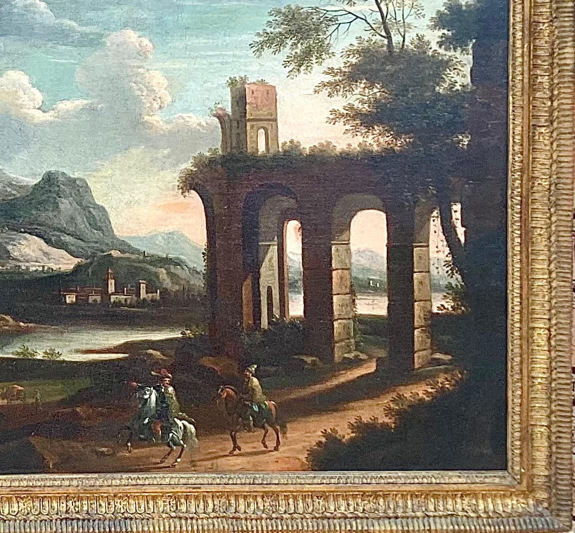 18th Century and Earlier 18th Century Italian Landscape Oil On Canvas Painting For Sale