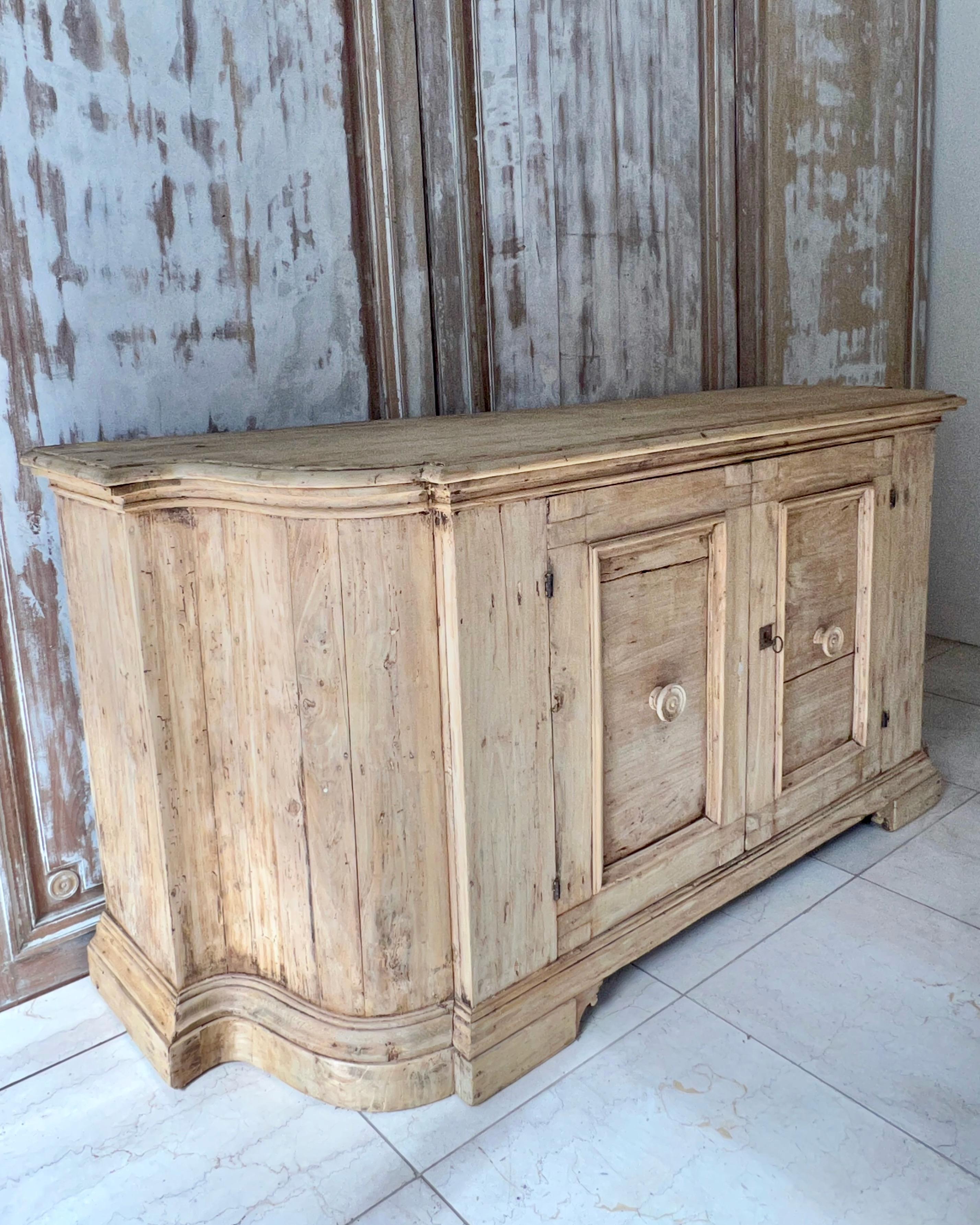 Bleached 18th Century Italian Large Sideboard