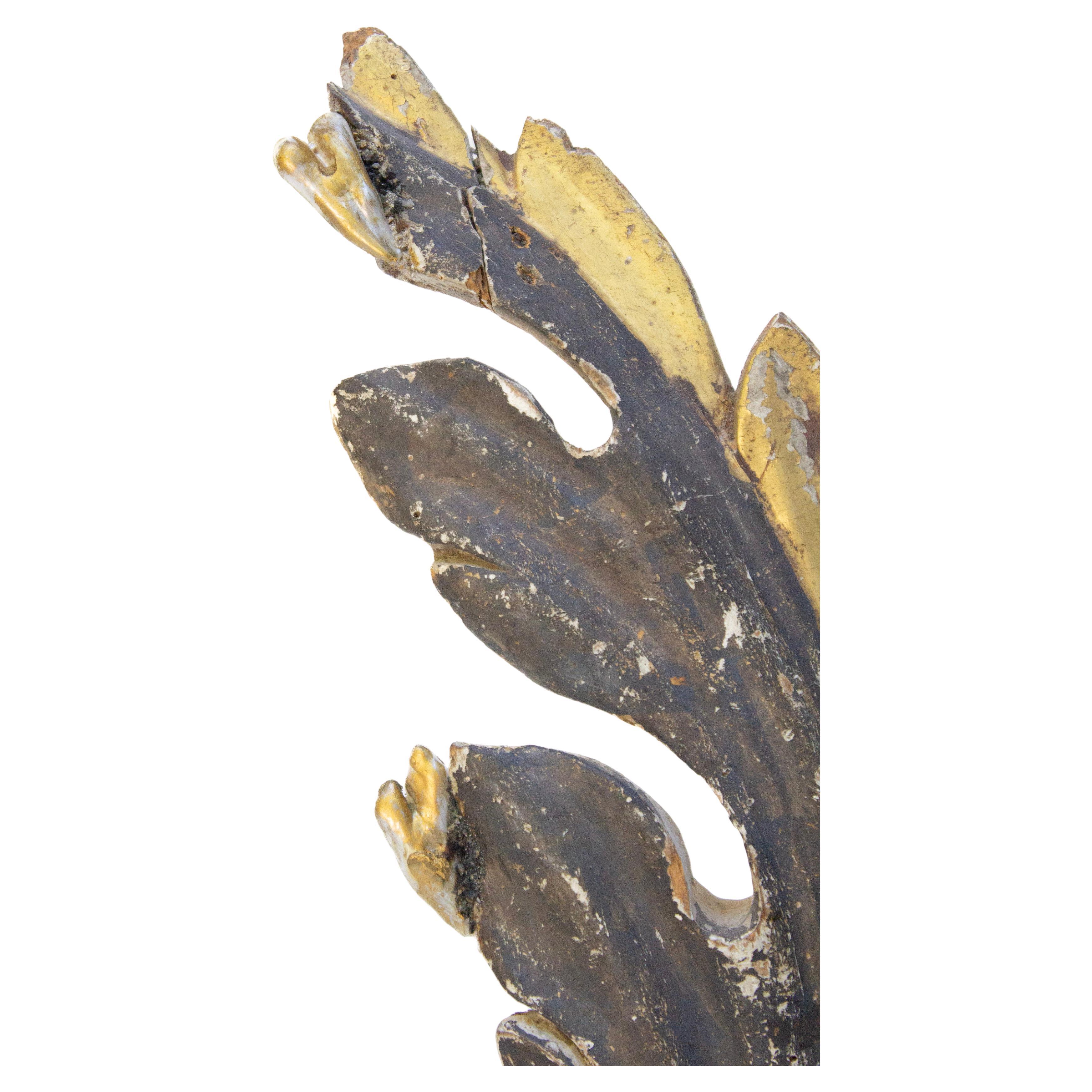 Rococo 18th Century Italian Leaf Fragment with Pyrite in Magnetite and Baroque Pearls For Sale