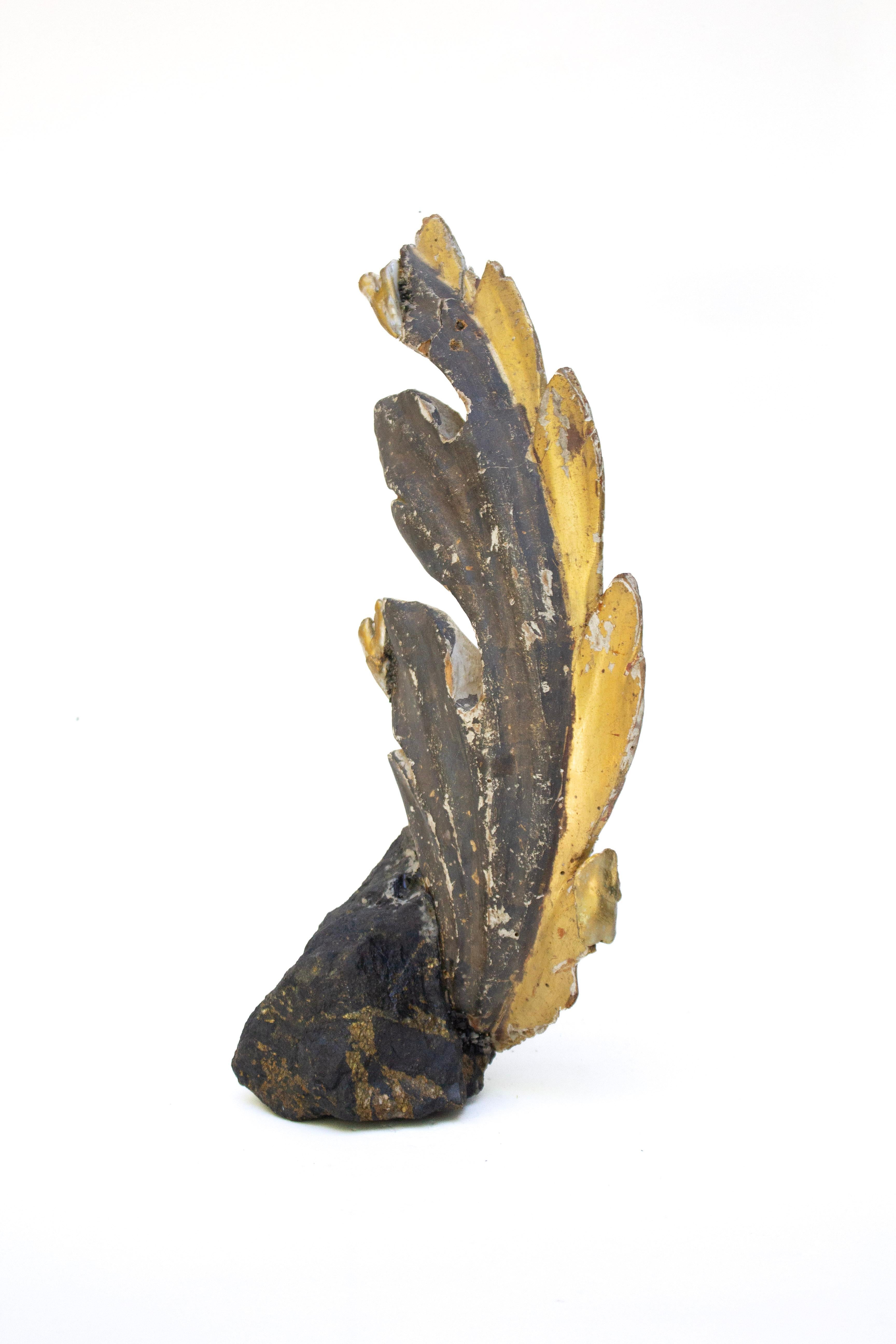 18th Century Italian Leaf Fragment with Pyrite in Magnetite and Baroque Pearls In Good Condition For Sale In Dublin, Dalkey