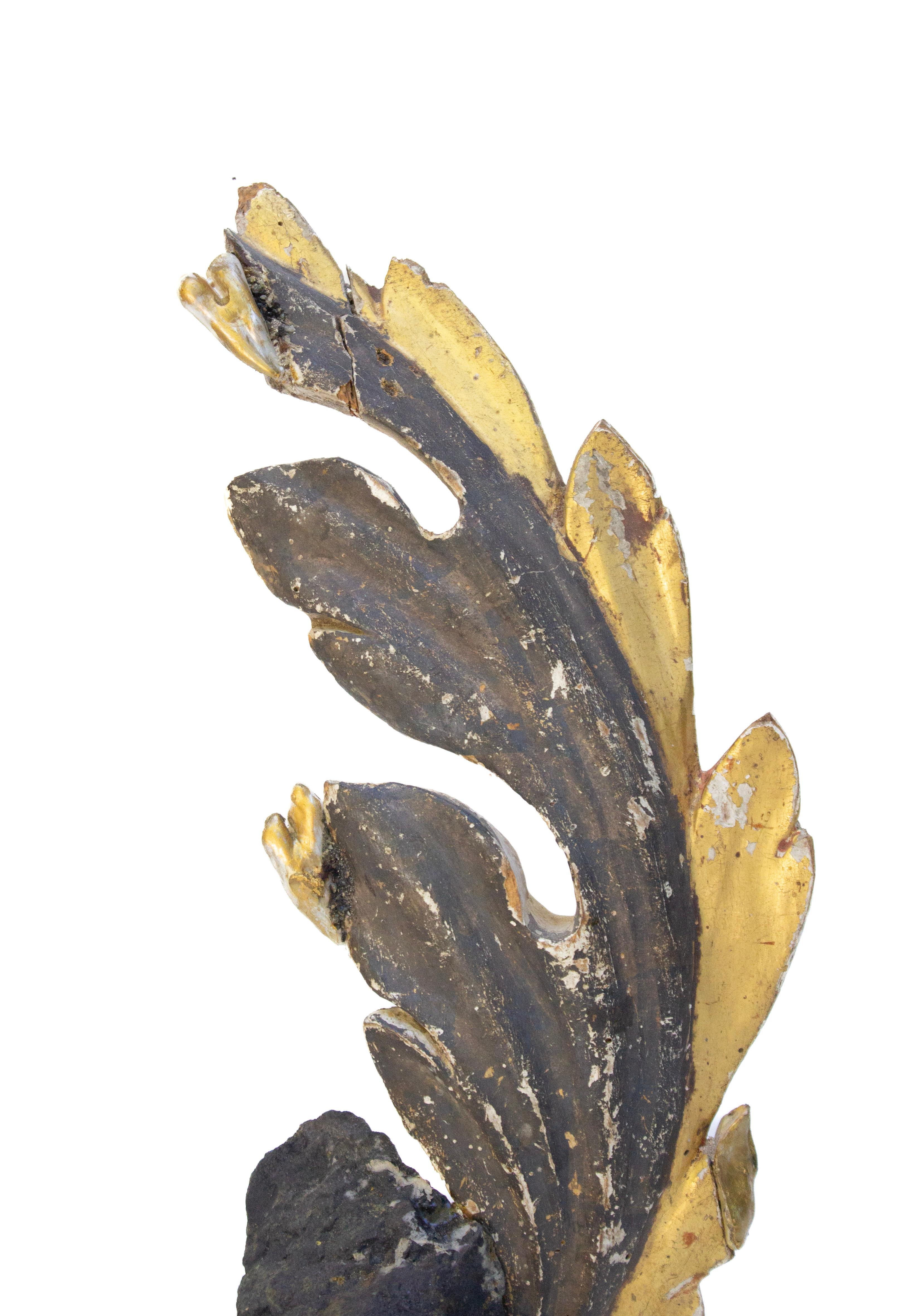 18th Century and Earlier 18th Century Italian Leaf Fragment with Pyrite in Magnetite and Baroque Pearls For Sale