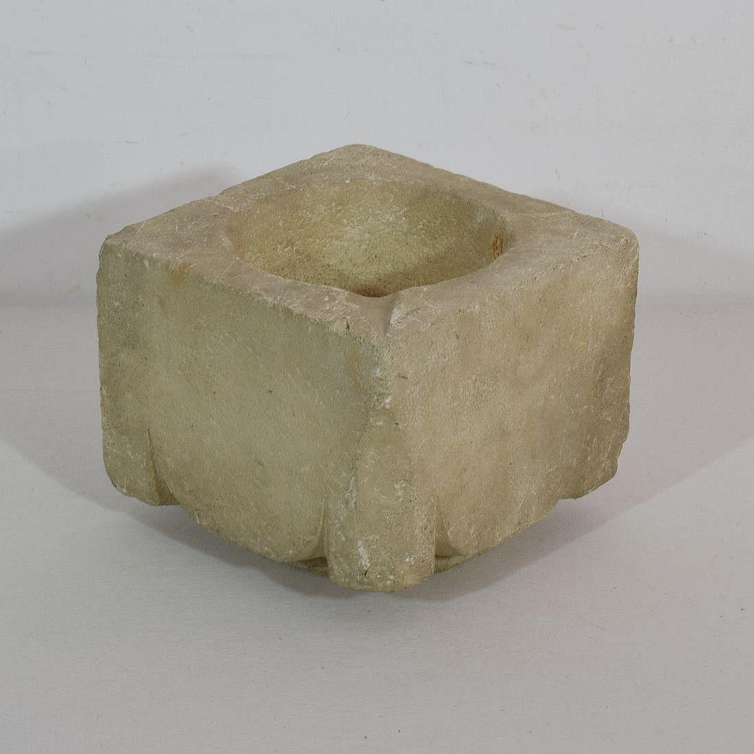 18th Century and Earlier 18th Century, Italian Limestone Mortar, Dated 1766