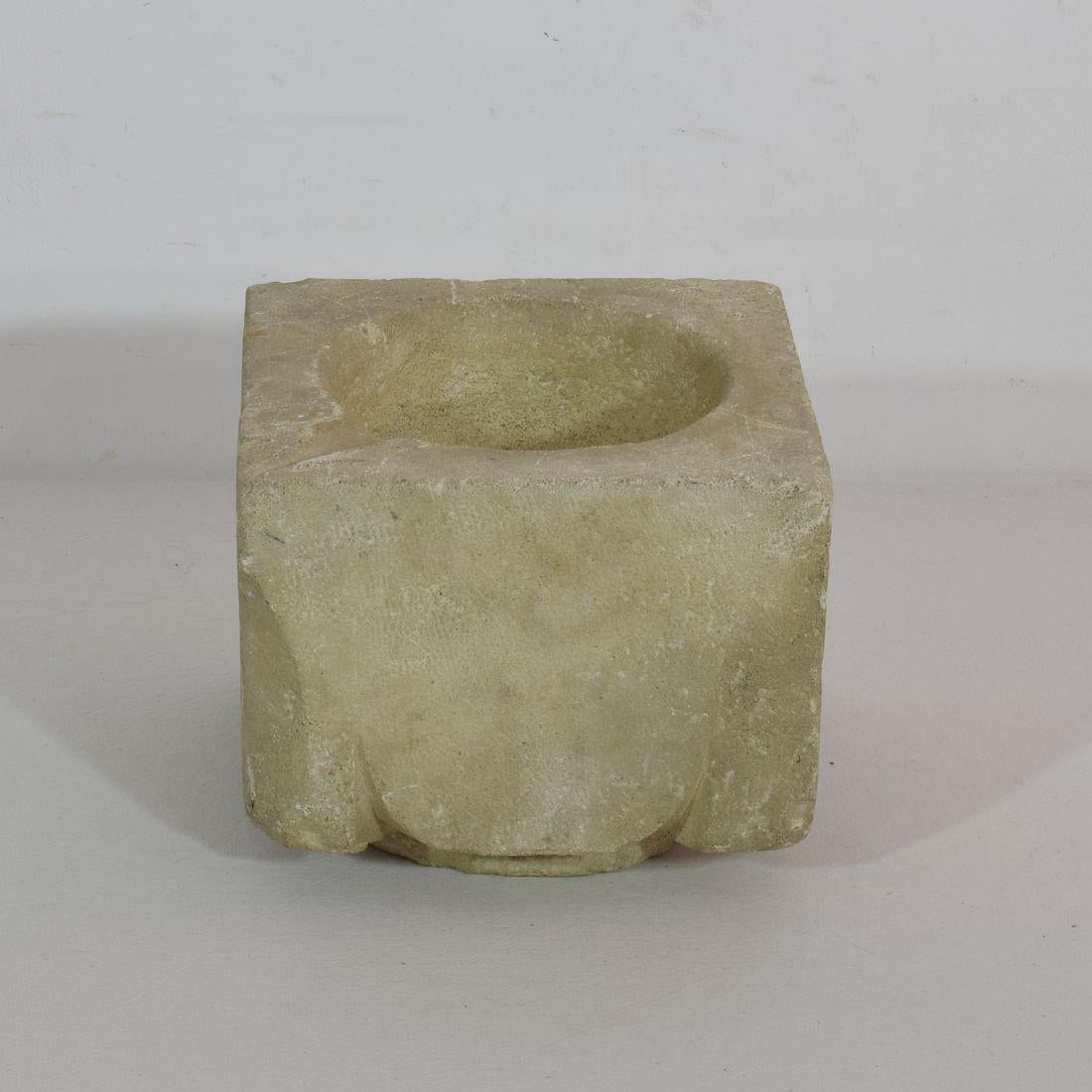 18th Century, Italian Limestone Mortar, Dated 1766 1