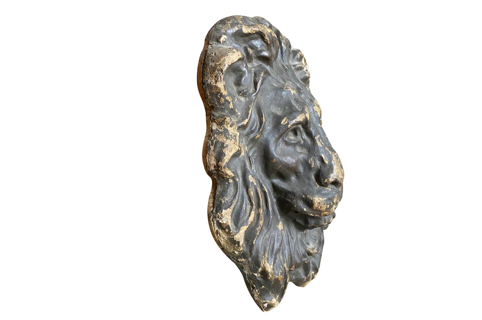 Wood 18th Century Italian Lion Head