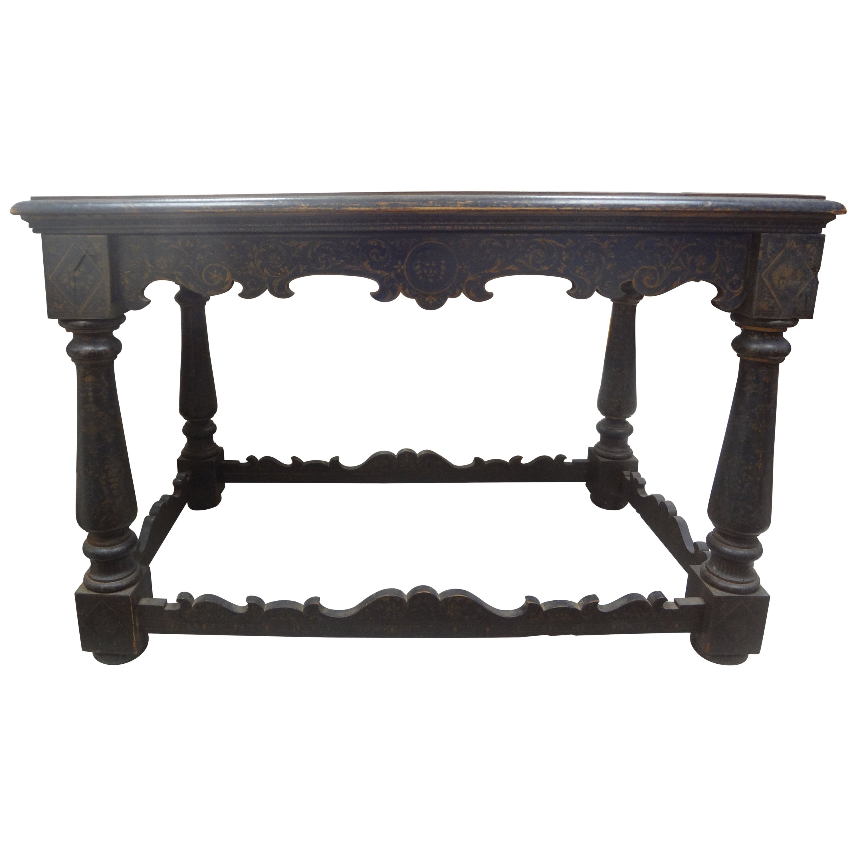 Ebonisierter italienischer Louis XIV.-Mitteltisch aus dem 18. Jahrhundert im Angebot