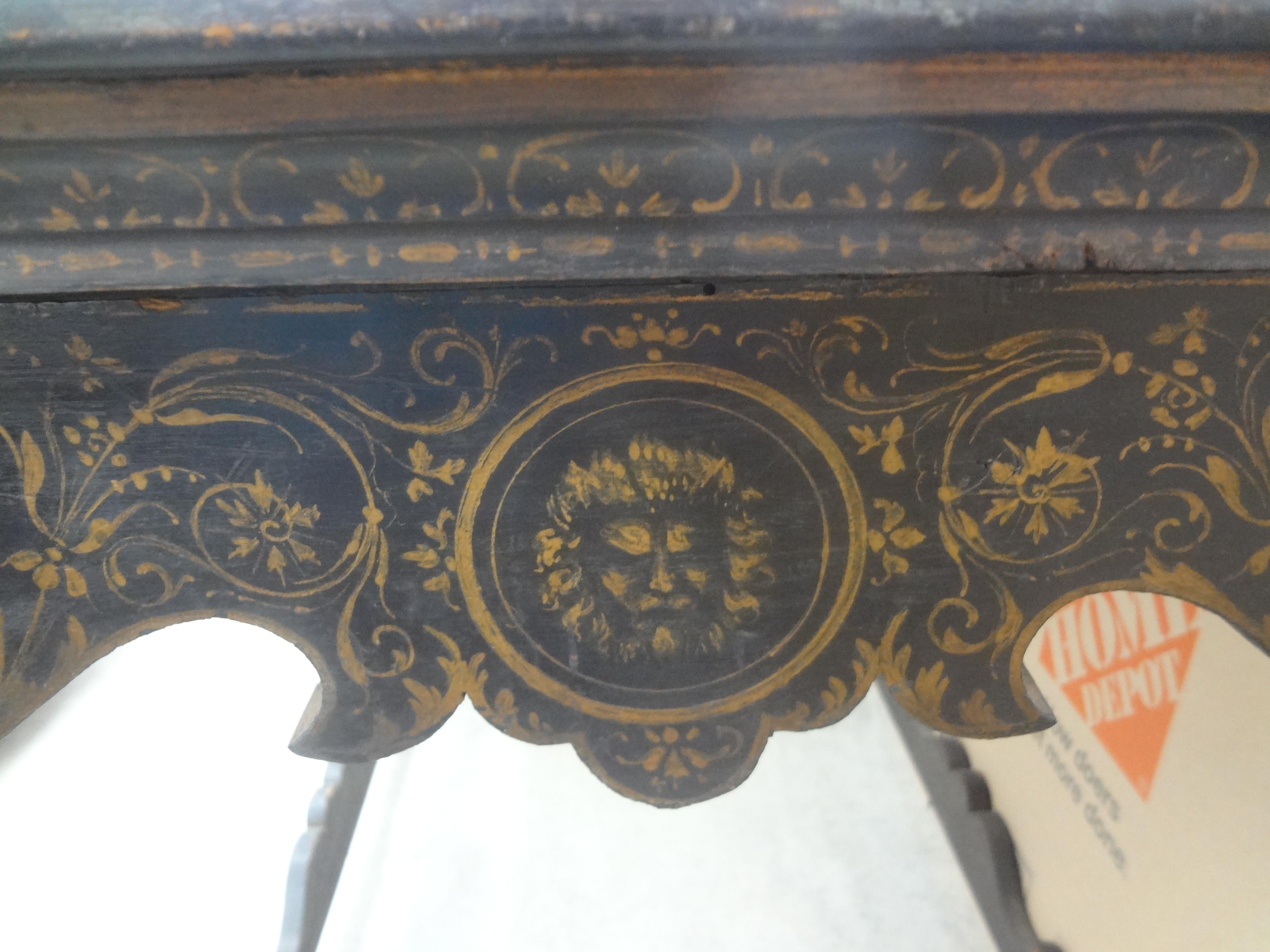 18th Century Italian Louis XIV Ebonized Table For Sale 1