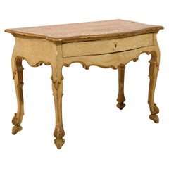 18th Century, Italian Louis XIV Lacquered and Giltwood Console
