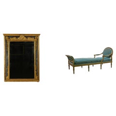 18th Century, Italian Louis XIV Mirror and Neoclassical Chaise Long