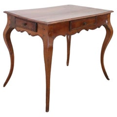 18th Century Italian Louis XV Solid Cherry Wood Antique Center Table