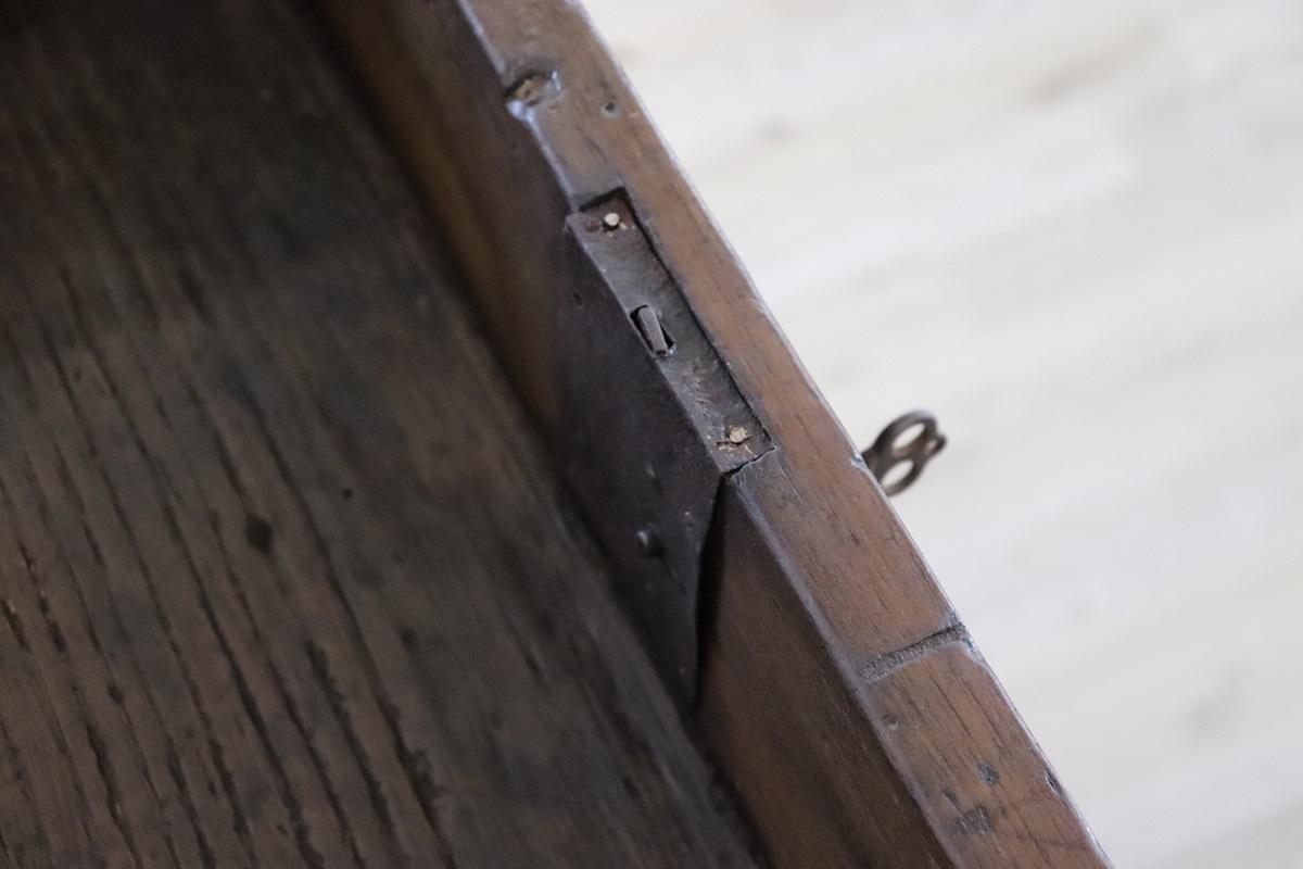 18th Century Italian Louis XV Solid Oak Wood Antique Writing Desk 8