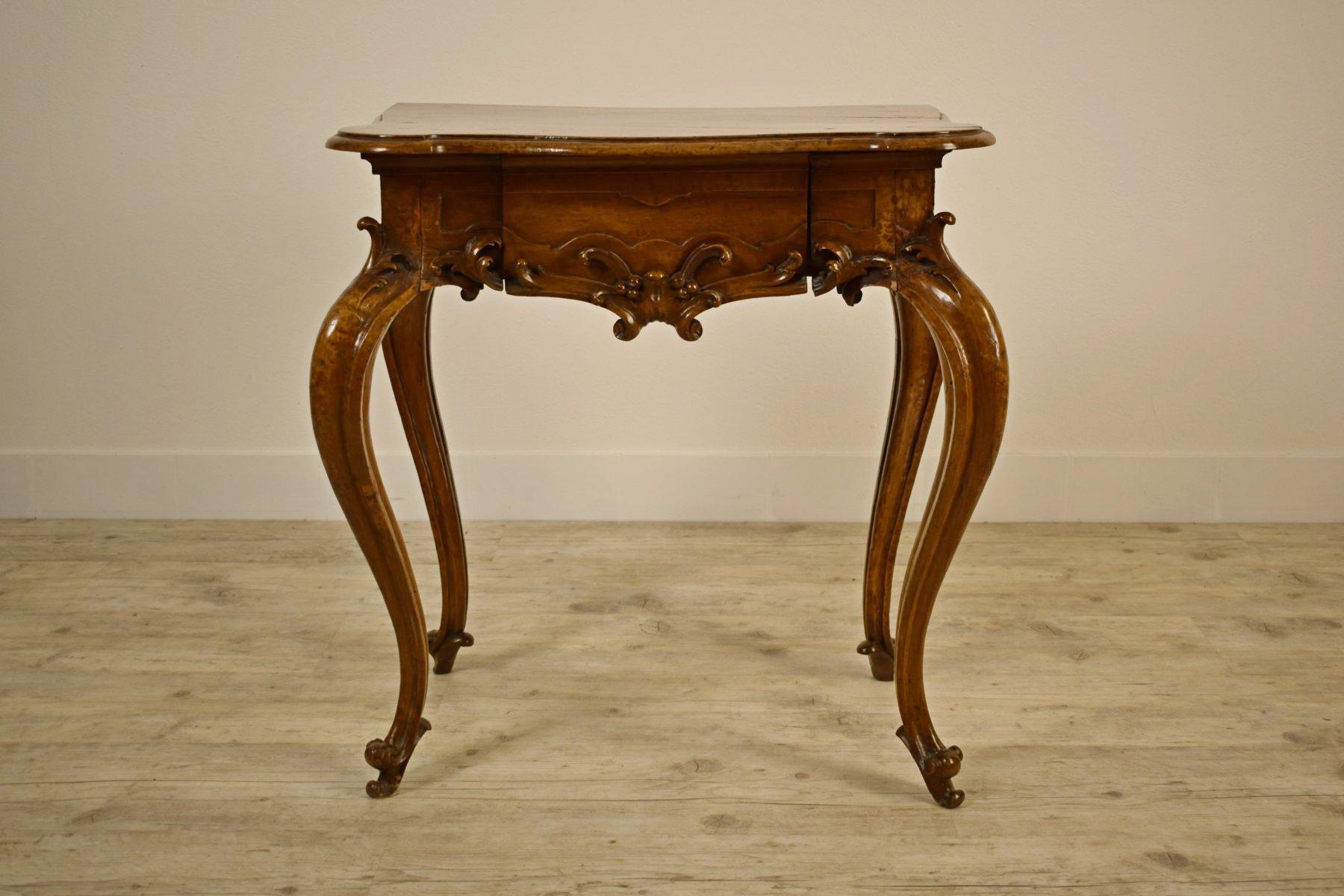 18th Century, Italian Louis XV Solid Walnut Wood Console Table 9
