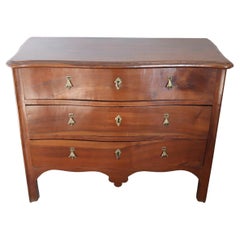 18th Century Italian Louis XV Walnut Antique Commode or Chest of Drawers