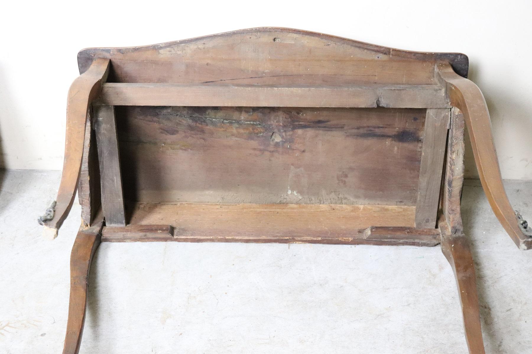 18th Century Italian Louis XV Walnut Writing Desk, Cabriolet Legs 10