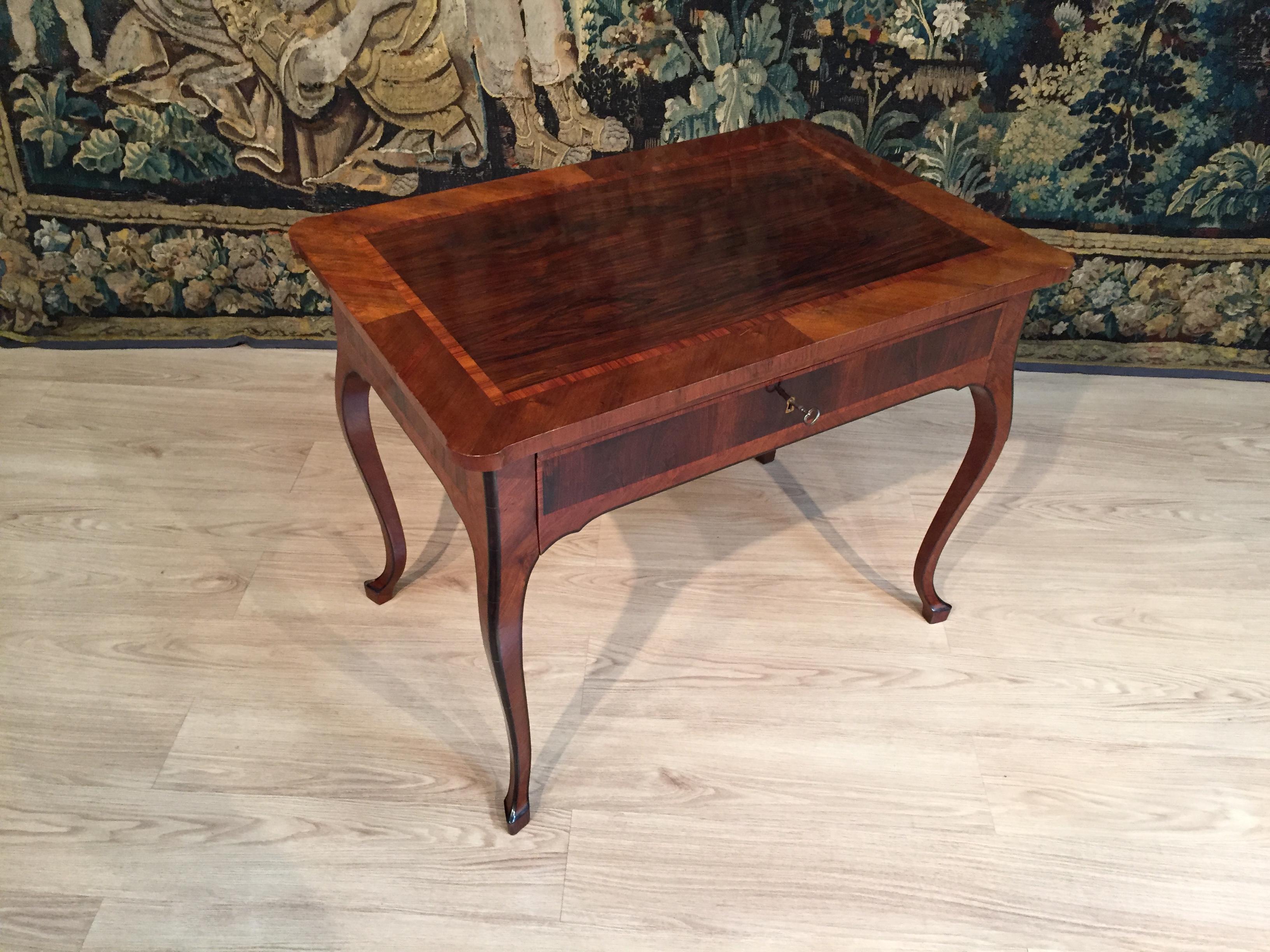 18th Century, Italian Louis XV Wood Center Desk 1
