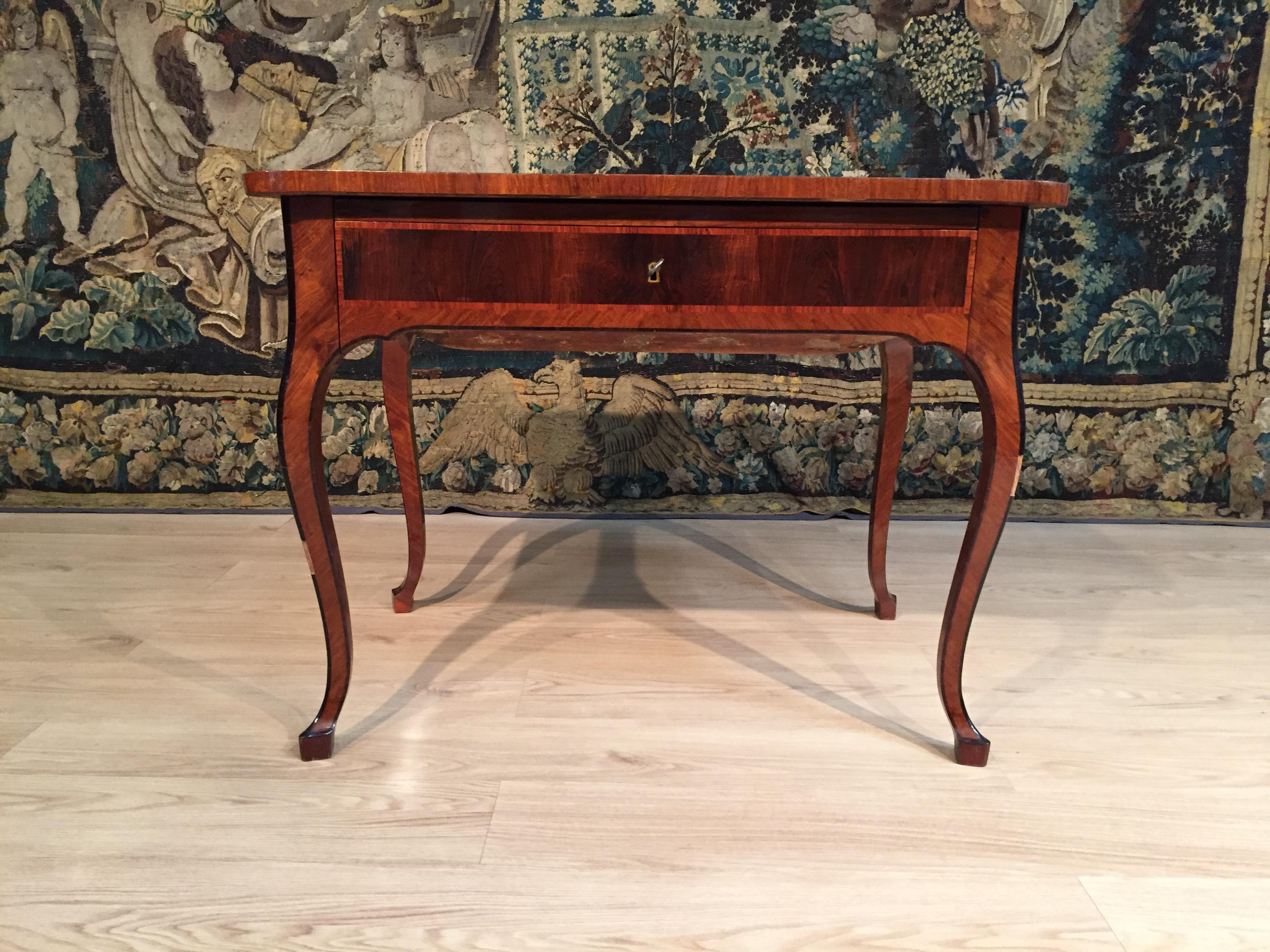 18th Century, Italian Louis XV Wood Center Desk 4