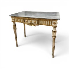 18th Century Italian Louis XVI Console with Grey Marble Top