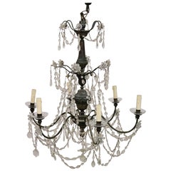 18th Century Italian Louis XVI Crystals Antique Chandelier