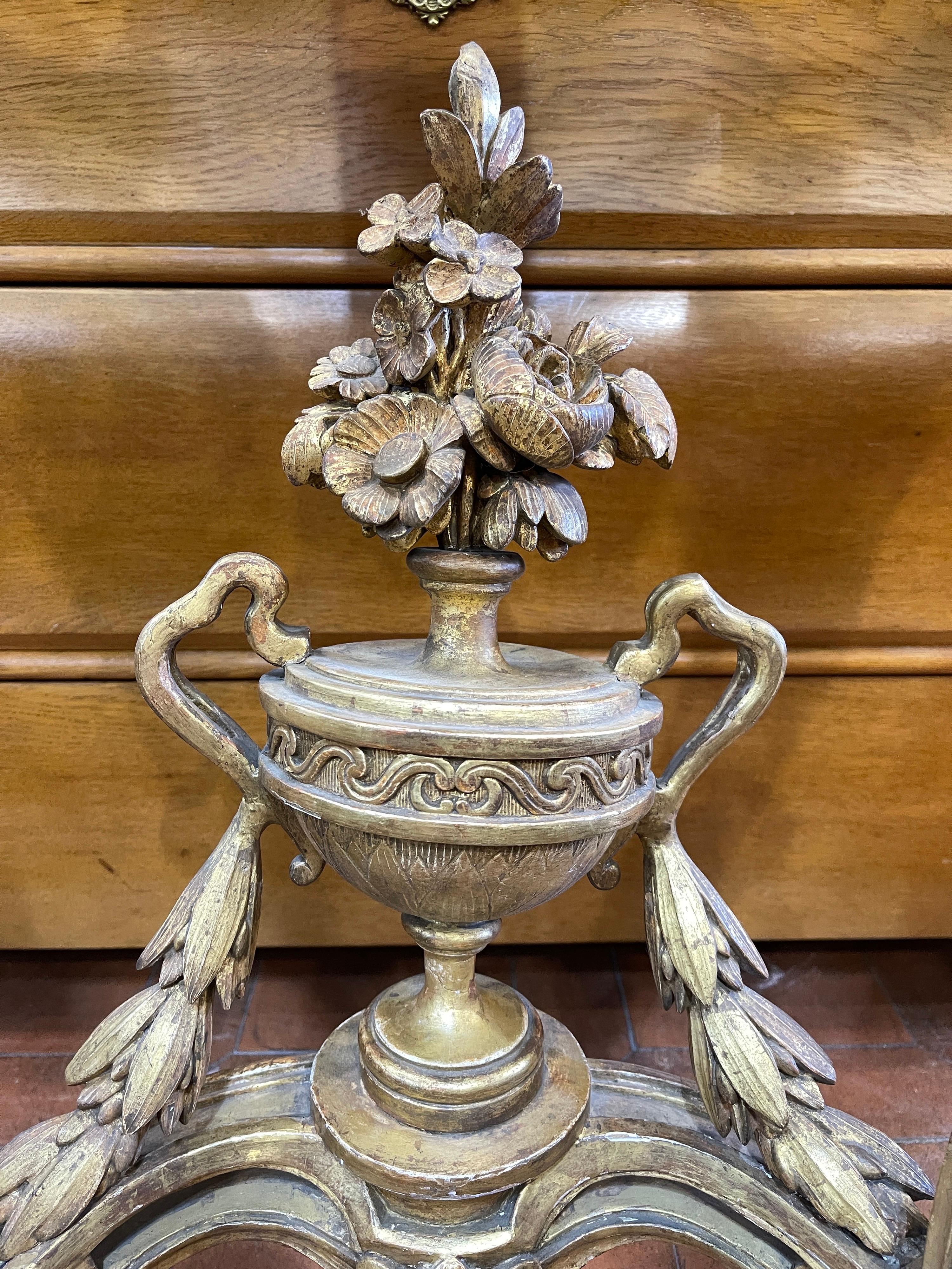 18th Century Italian Louis XVI Gilt Wood Console Table Portoro Marble, 1780 For Sale 3