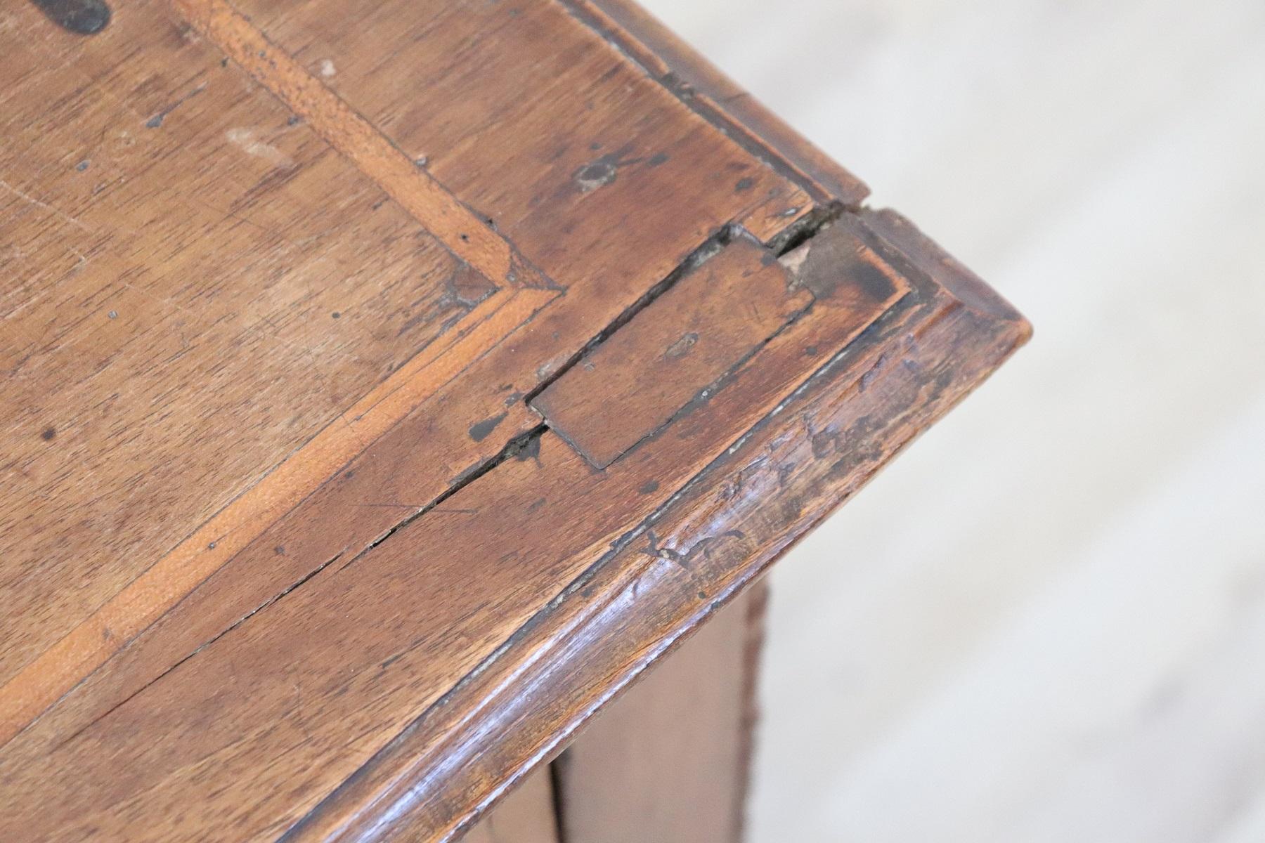 18th Century Italian Louis XVI Inlaid Walnut Antique Writing Table, Desk 5