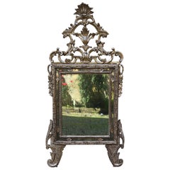18th Century Italian Louis XVI Mirror Silvered with sheets Sculpted, 1700s