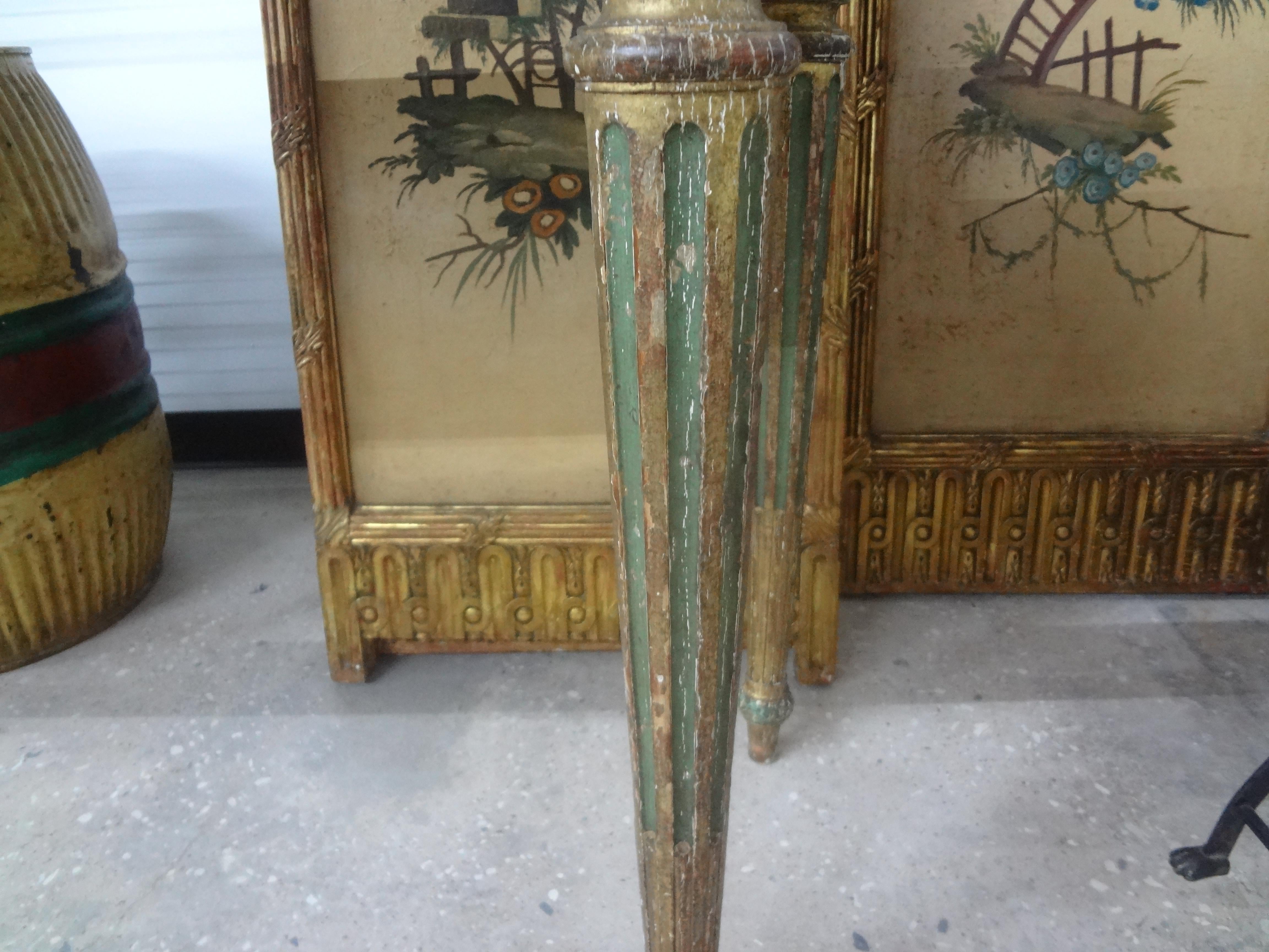 18th Century Italian Louis XVI Painted and Parcel Gilt Console Table For Sale 5