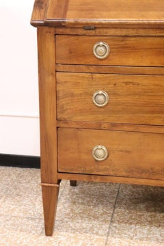 18th Century Italian Louis XVI Solid Walnut Antique Chest of Drawers, Restored